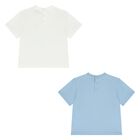 قمصان بيضاء وزرقاء للأولاد الصغار (عبوة من قطعتين), 1, hi-res