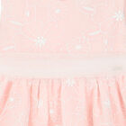 Younger Girls Pink Floral Organza Dress, 1, hi-res