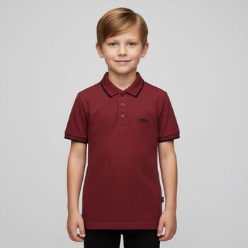 Boys Red Logo Polo Shirt
