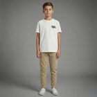 Boys Beige Logo Joggers, 1, hi-res