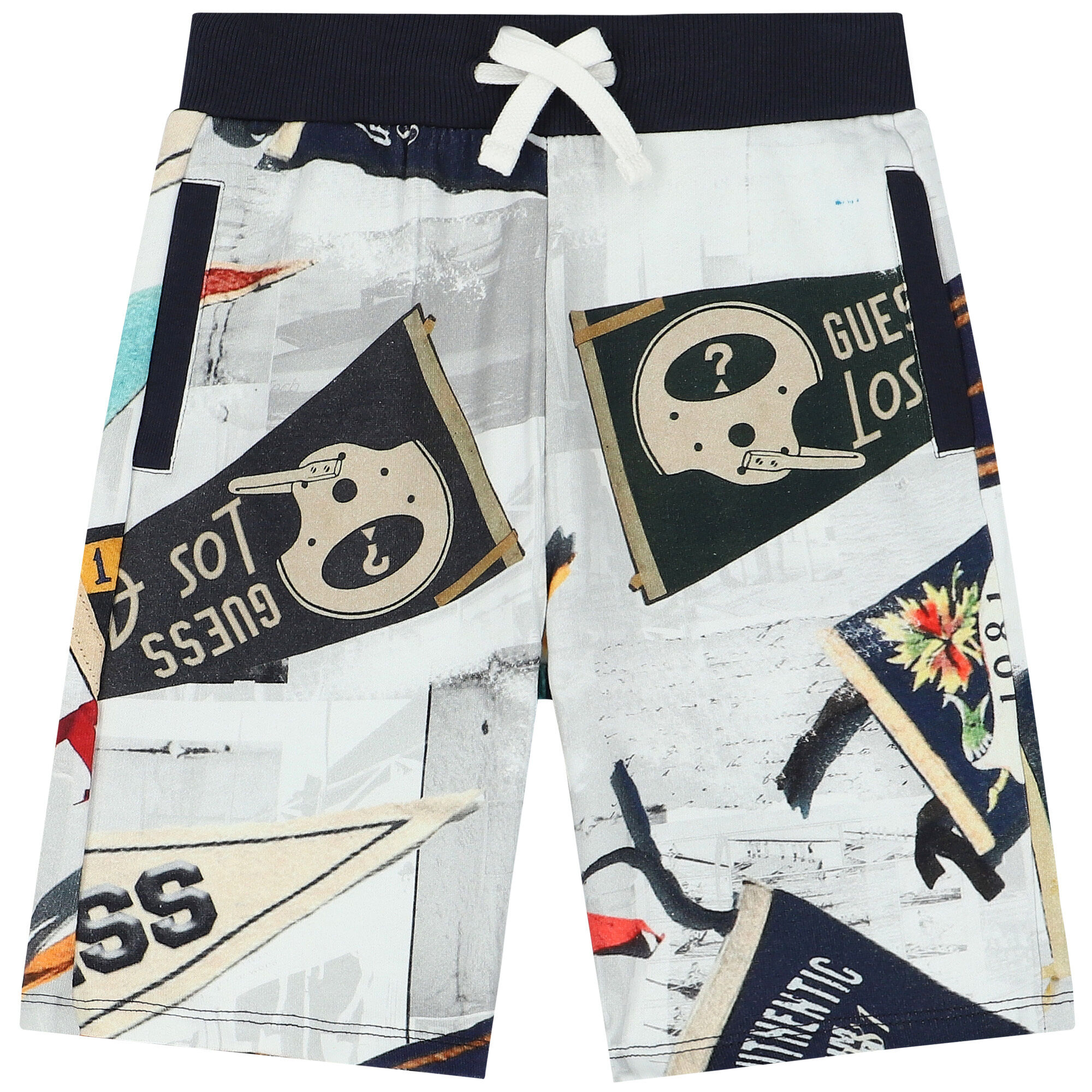 Guess Boys White Logo Shorts Junior Couture UAE