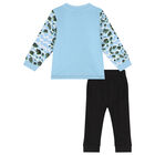 بدلة رياضية أولاد بالشعار باللون الازرق والابيض والاسود, 1, hi-res