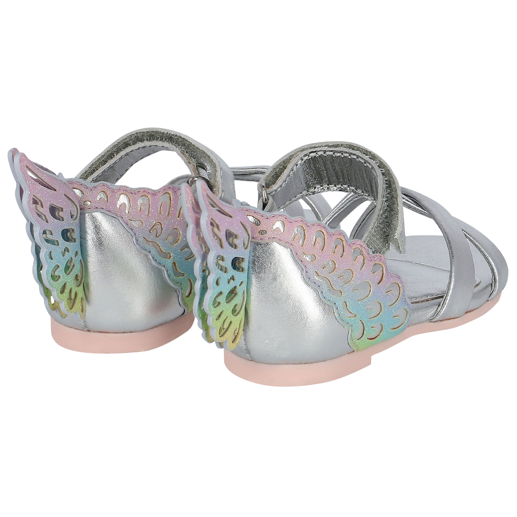 Sophia Webster Mini Younger Girls Silver Butterfly Sandals Junior Couture UAE