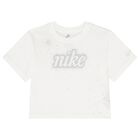 Girls White Logo T-Shirt, 2, hi-res