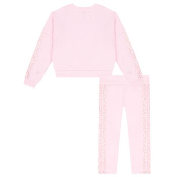 Girls Pink Logo Tracksuit