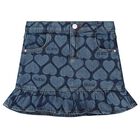 Girls Blue Logo Denim Skirt, 1, hi-res