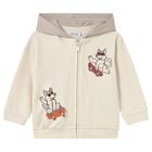 قميص بغطاء رأس وسحاب باللون العاجي للأولاد الصغار, 2, hi-res