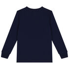 Boys Navy Blue Polo Bear Long Sleeve Top, 1, hi-res