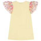 فستان بنات بالشعار بطبعه حقيبه باللون الاصفر , 1, hi-res