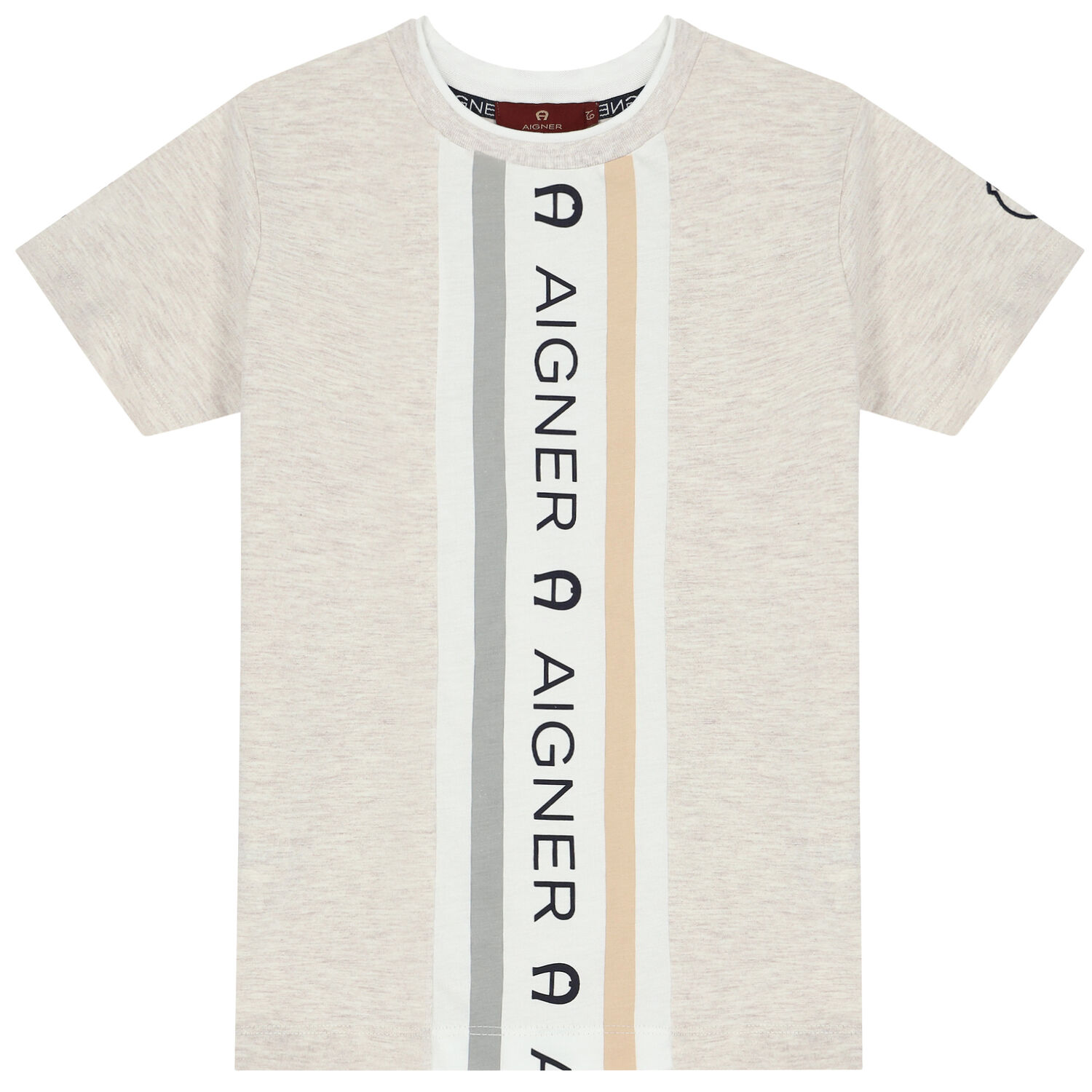 Boys Beige Logo T-Shirt, 2, hi-res