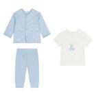 Baby Boys White & Blue Tracksuit Set ( 3 Piece ), 3, hi-res