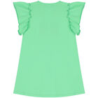 Girls Green Logo Dress, 2, hi-res