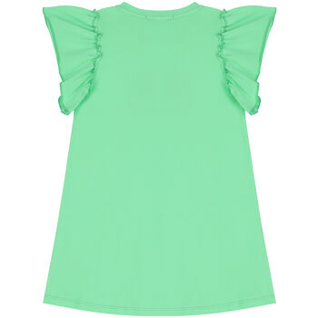 Girls Green Logo Dress