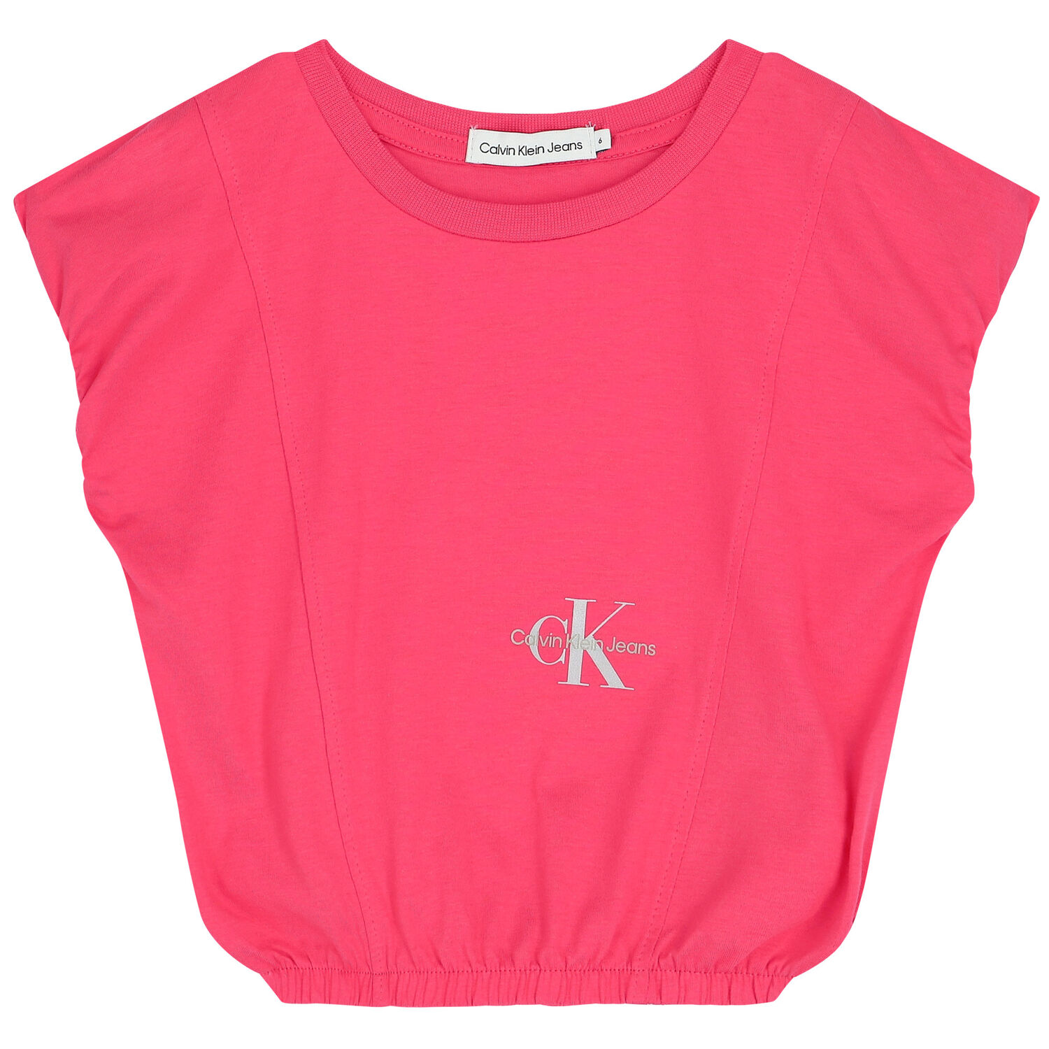 تيشيرت بنات بالشعار باللون الزهرى, 1, hi-res