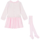 Baby Girls Pink & White Striped Dress Set, 1, hi-res