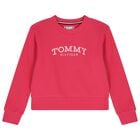 Girls Pink Logo Sweatshirt, 2, hi-res