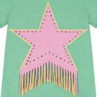 Girls Green Star T-Shirt, 1, hi-res