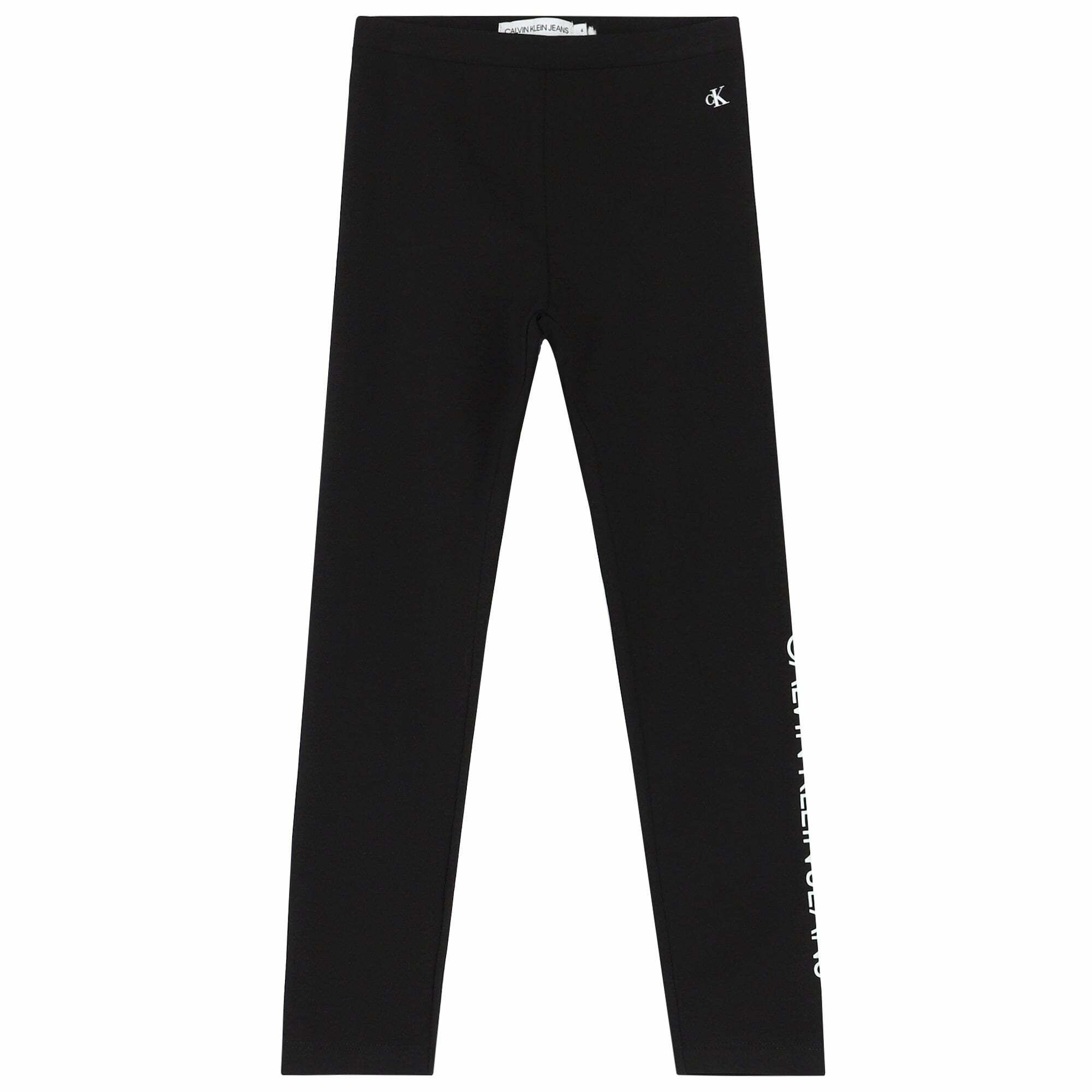 Calvin Klein Girls Black Logo Leggings Junior Couture UAE