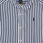 Girls Navy & White Striped Dress, 1, hi-res