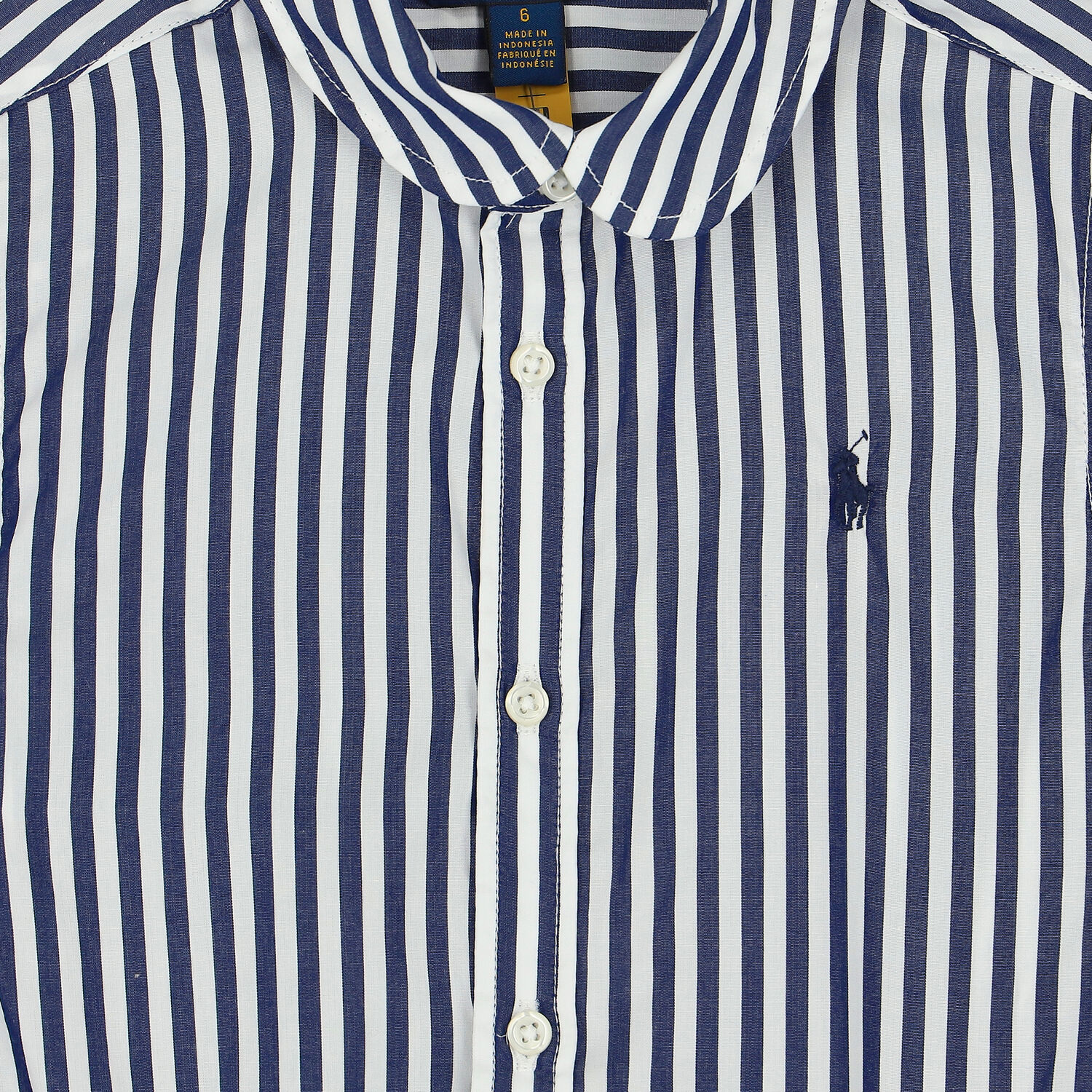 Girls Navy & White Striped Dress, 1, hi-res image number null