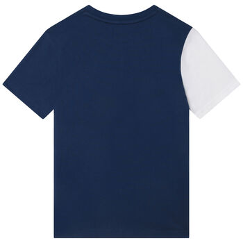 Boys Blue, White & Yellow Logo T-Shirt