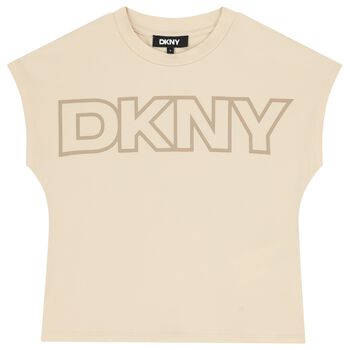 Girls Beige Logo T-Shirt