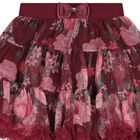 Girls Burgundy Floral Pixie Tutu Skirt, 1, hi-res