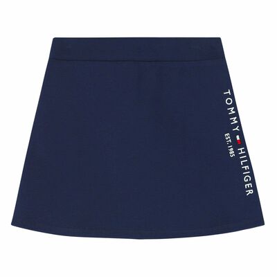 Girls Navy Logo Skirt