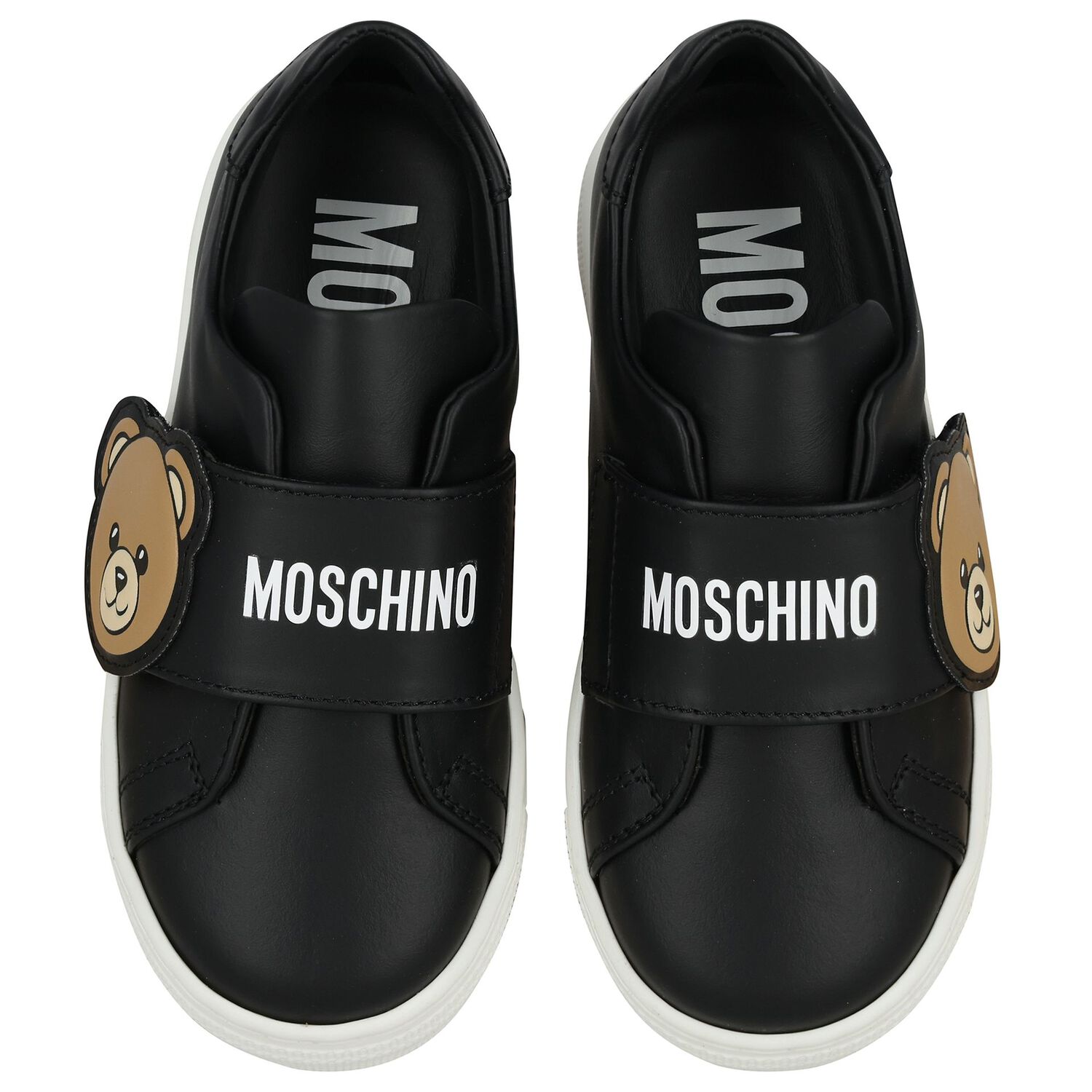 Black & White Teddy Bear Logo Trainers , 1, hi-res