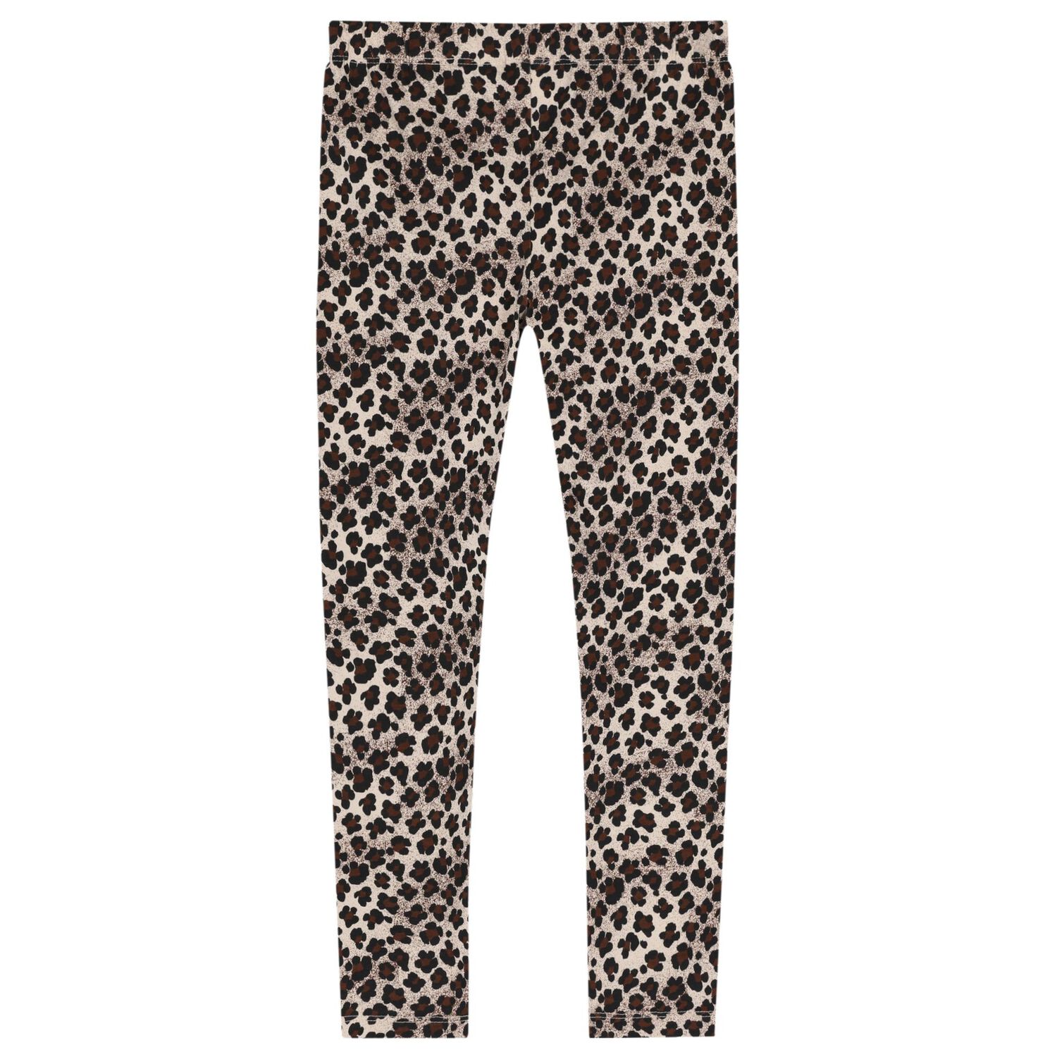 Girls Beige Leopard Leggings, 1, hi-res
