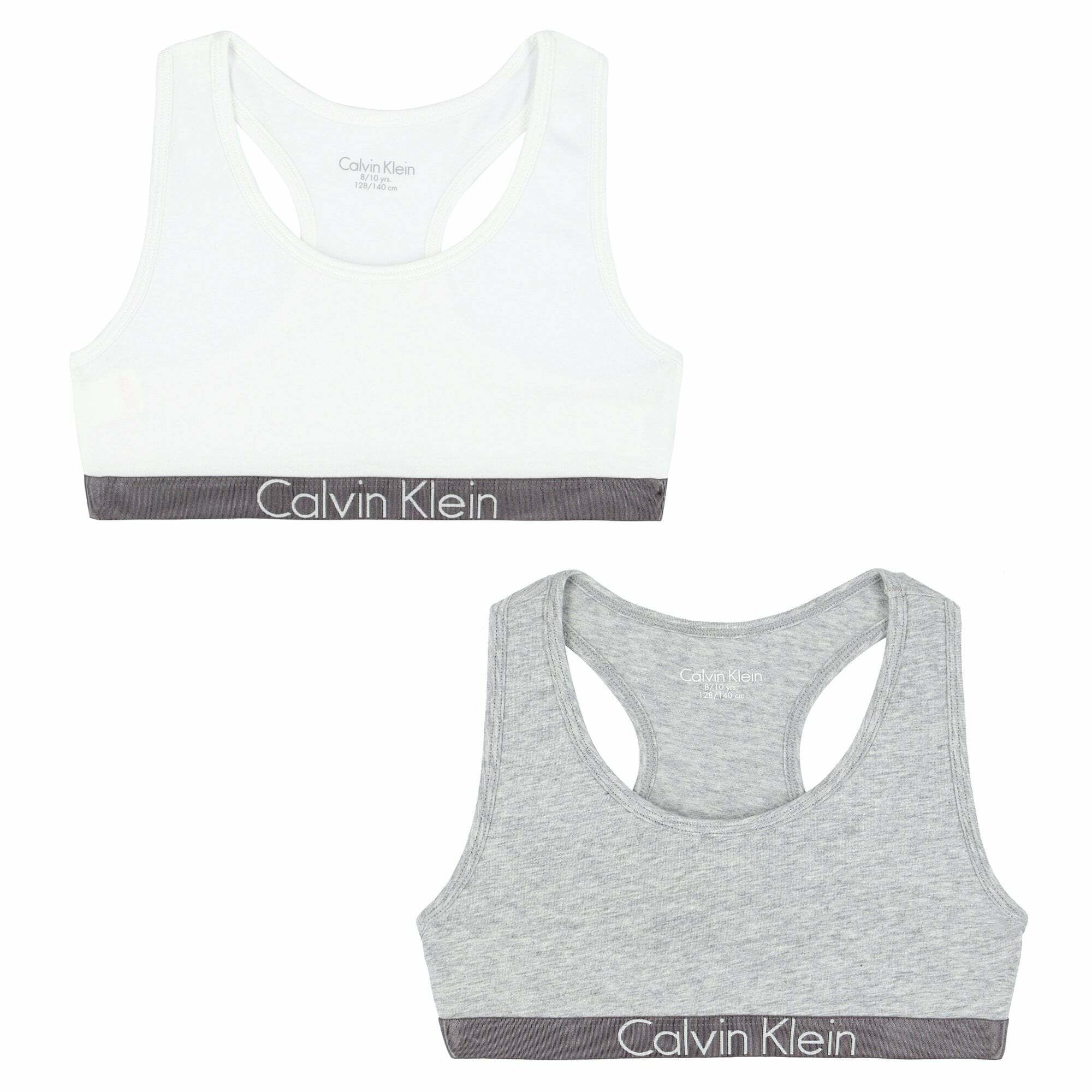 Calvin Klein Girls Grey White Bra Tops 2 Pack Junior Couture UAE