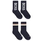 Boys Navy Logo Socks ( 2-Pack ), 2, hi-res