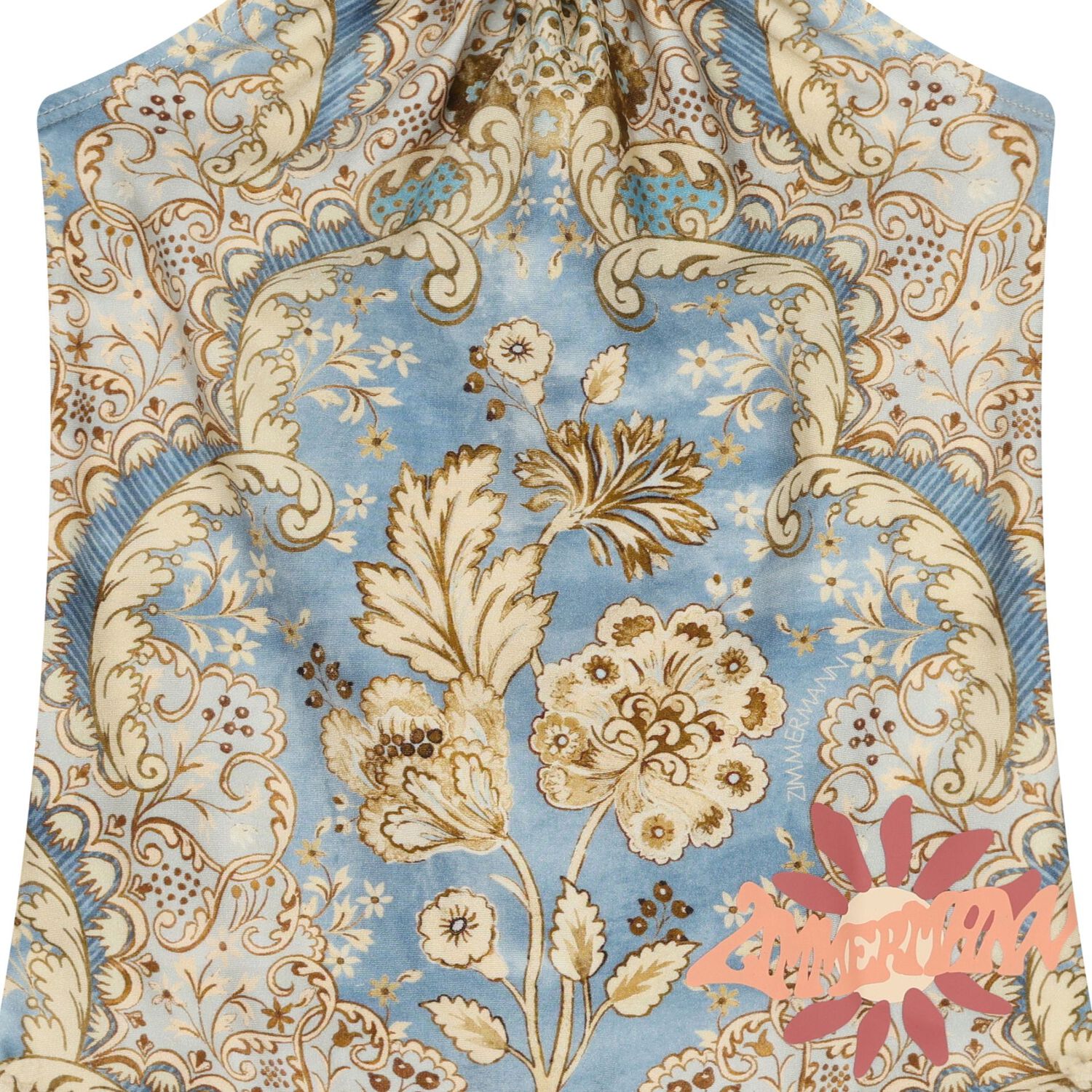 ملابس سباحة بنقشة زهور باللونين الازرق و البيج , 1, hi-res