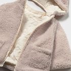 Baby Girls Ivory & Beige Bow Reversible Jacket, 1, hi-res
