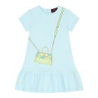 Younger Girls Aqua Bag Dress, 1, hi-res