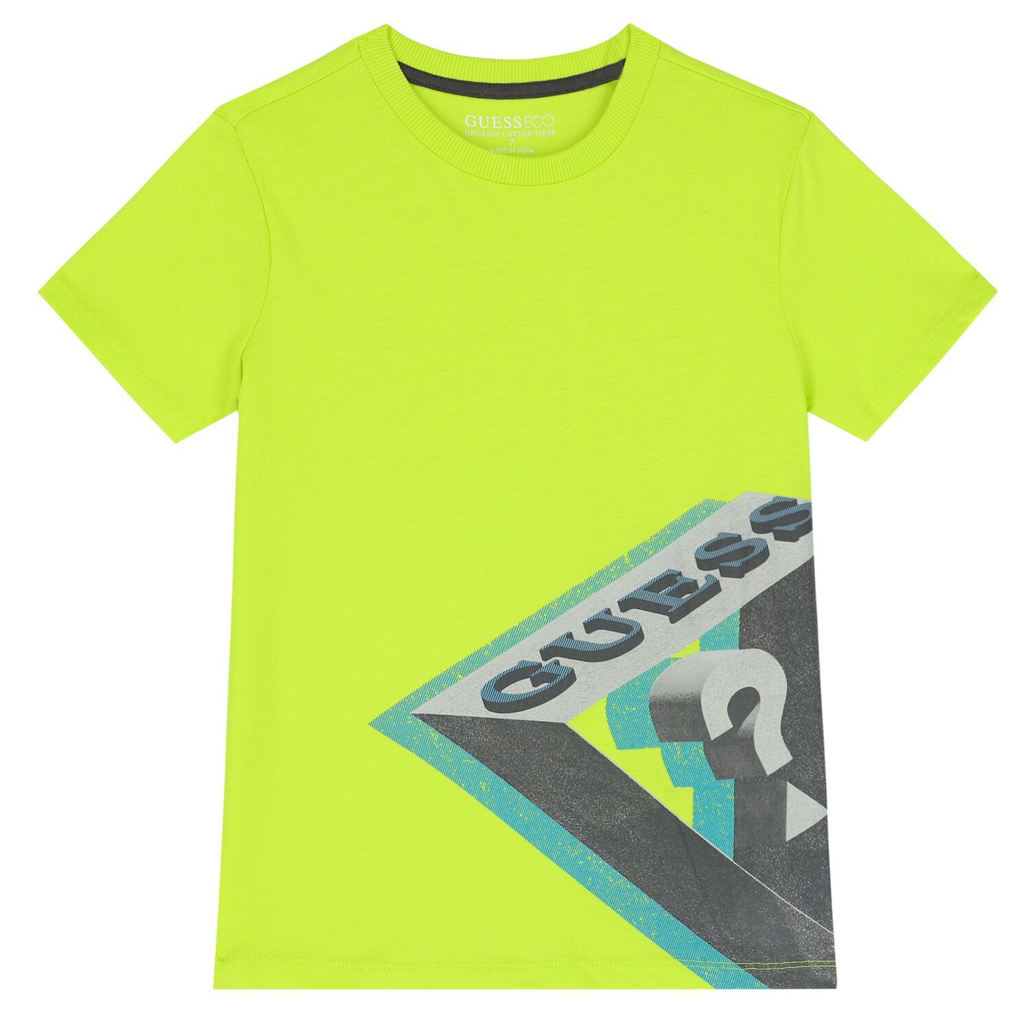 تيشيرت أولاد بالشعار باللون الأخضر, 3, hi-res