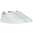 Girls White Logo Trainers, 1, hi-res