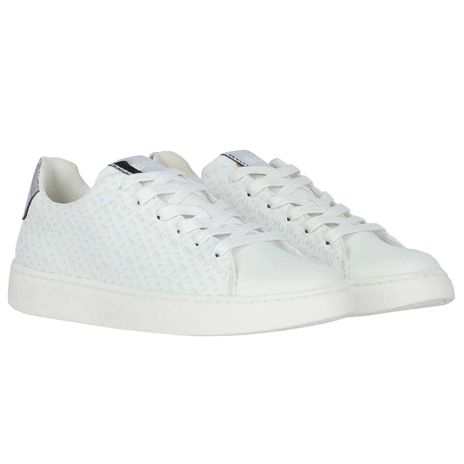 Girls White Logo Trainers, 1, hi-res image number null