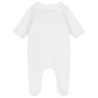 Baby Boys White Logo Babygrow, 1, hi-res