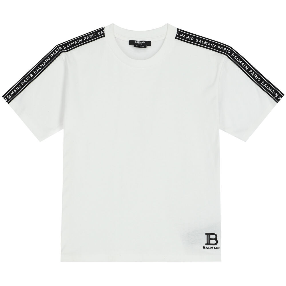Balmain Boys White T-Shirt | Junior Couture UAE