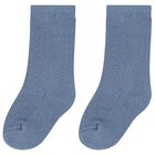 Baby Boys Blue Knitted Socks, 1, hi-res