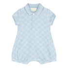 Baby Boys Blue GG Logo Romper Gift Set, 1, hi-res