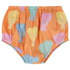 Younger Girls Orange Shell Pleated Dress Set, 1, hi-res