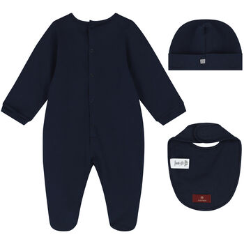 Navy Blue & Gold Logo Babygrow Gift Set