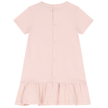 Younger Girls Pink Bag Print Dress