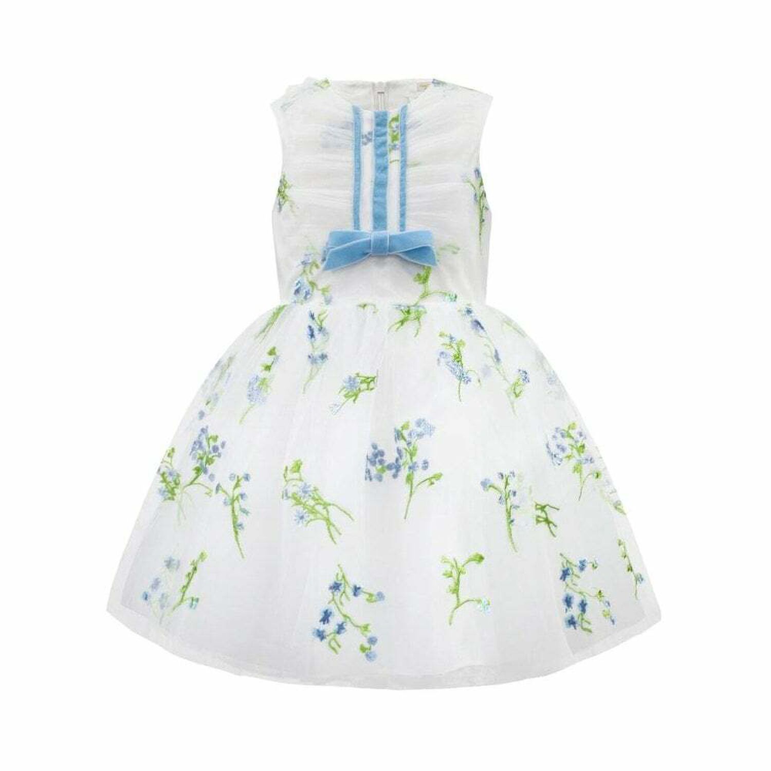 Girls Floral Tulle Dress, 1, hi-res