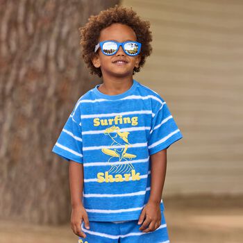 Boys Blue Striped T-Shirt