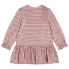 Girls Pink Chiffon Sequin Dress, 1, hi-res