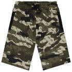 Boys Green Logo Camouflage Shorts, 1, hi-res