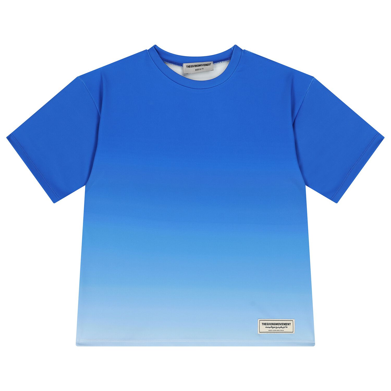 Blue Oversized Ombre Softskin Logo T-shirt, 1, hi-res image number null